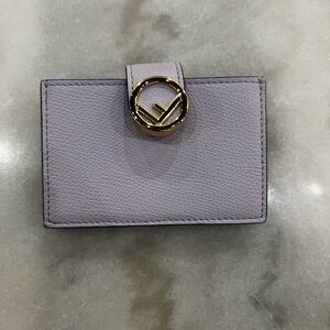 Fendi Lavender and Gold Vitello Cruise Key Card Holder